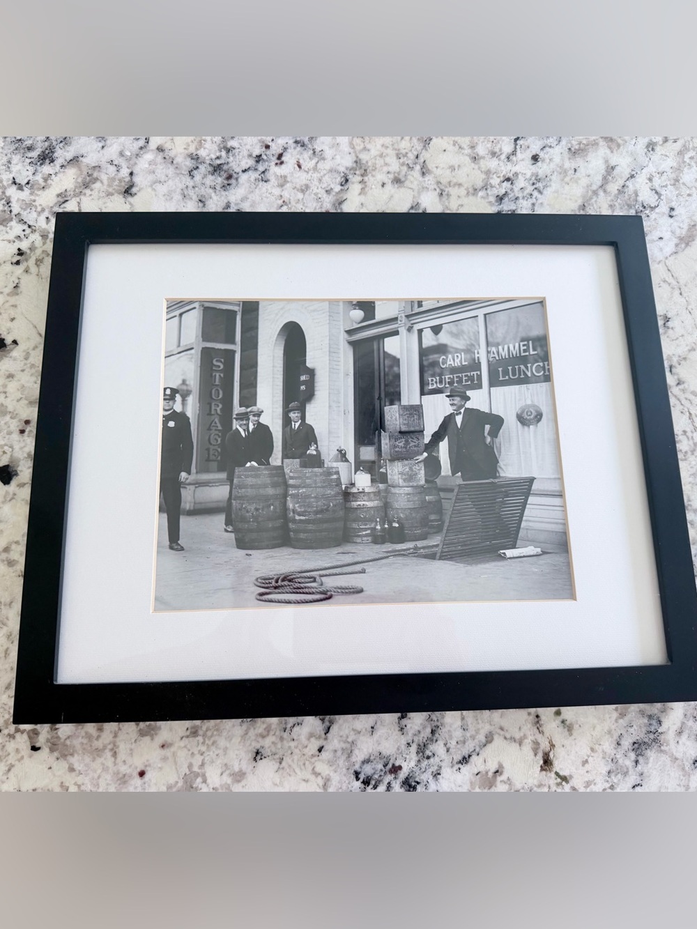 11x14 Framed 1930s Prohibition Bust Photo Washington D.C. Bootlegging -Wall Art!